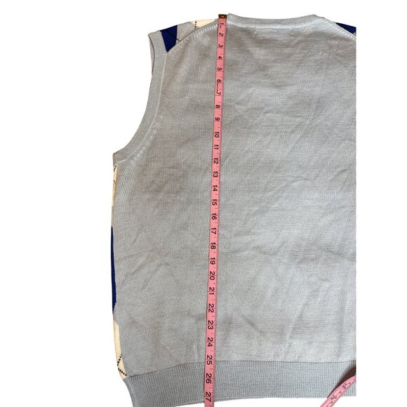 Golf Knickers Argyle Sweater Vest Men's Lt. Blue/Royal/White V-Neck XL Golf - Picture 14 of 15